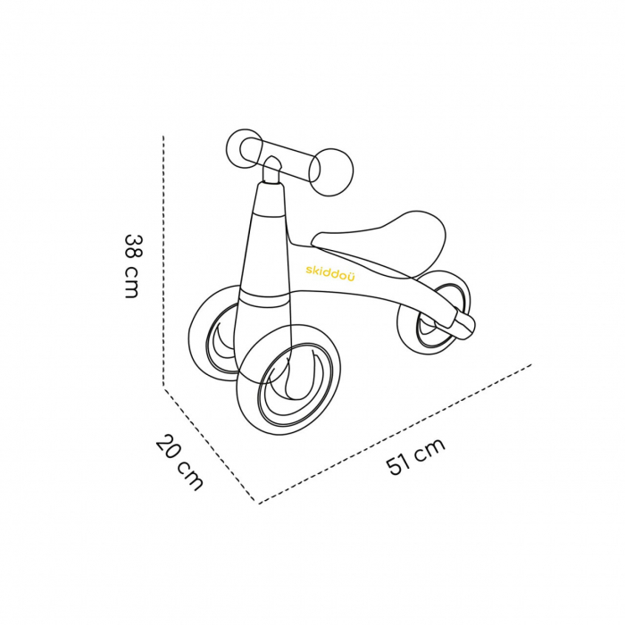 Tricicleta skiddou berit ride-on, sky high, bleu - imagine produs HeiBebe.ro [2]