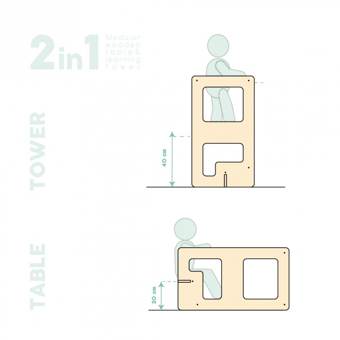 Turn de invatare multifunctional kule flip, mint, mamatoyz - imagine produs HeiBebe.ro [2]