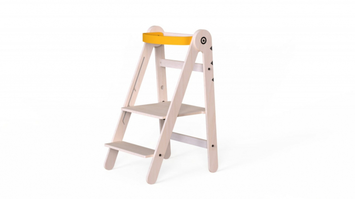 Turn de invatare pliabil mamatoyz learning tower din lemn, galben - imagine produs HeiBebe.ro [1]