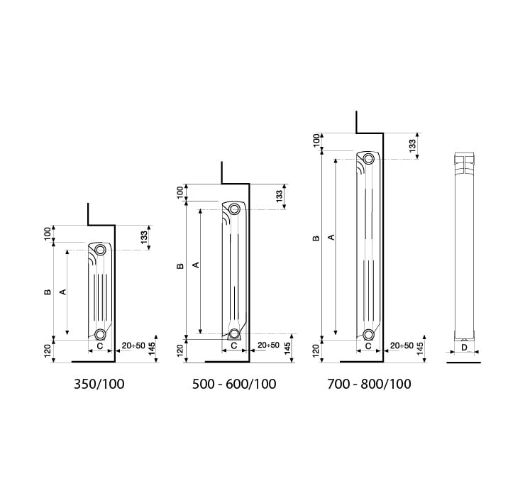Element radiator FONDITAL Exclusivo D3 600 – Aluminiu, Italia [5]