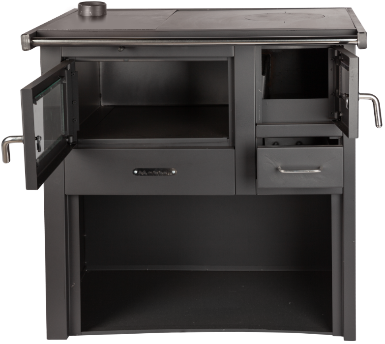 Pachet Termosobă pe lemne 12.05 kW cu cuptor, plită și 3 calorifere, vas expansiune, pompă recirculare, aspirator cenușă – încălzire completă 85 m² [3]