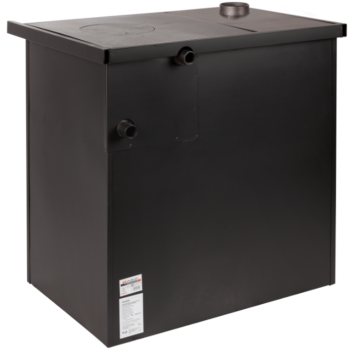 Pachet Termosobă pe lemne 12.05 kW cu cuptor, plită și 3 calorifere, vas expansiune, pompă recirculare, aspirator cenușă – încălzire completă 85 m² [4]