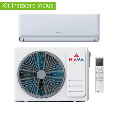 Aer conditionat - Aer conditionat Hava Smart Plus, Wi-Fi, 9000 BTU, clasa energetica A++, cu kit de instalare inclus