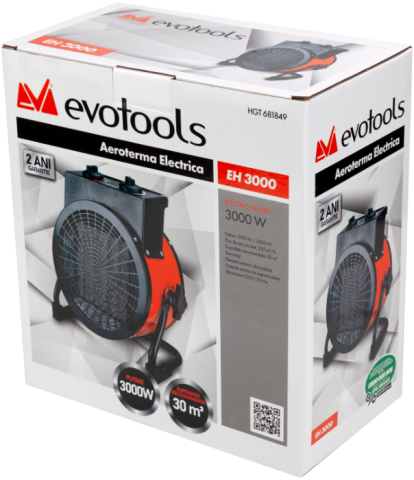 Aeroterma ceramică Evotools 2000W – încălzire rapidă și sigură [1]