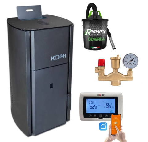 Centrale termice pe pelet - Centrala pe peleti KOPH PM 30 kW – Pachet complet 200 mp
