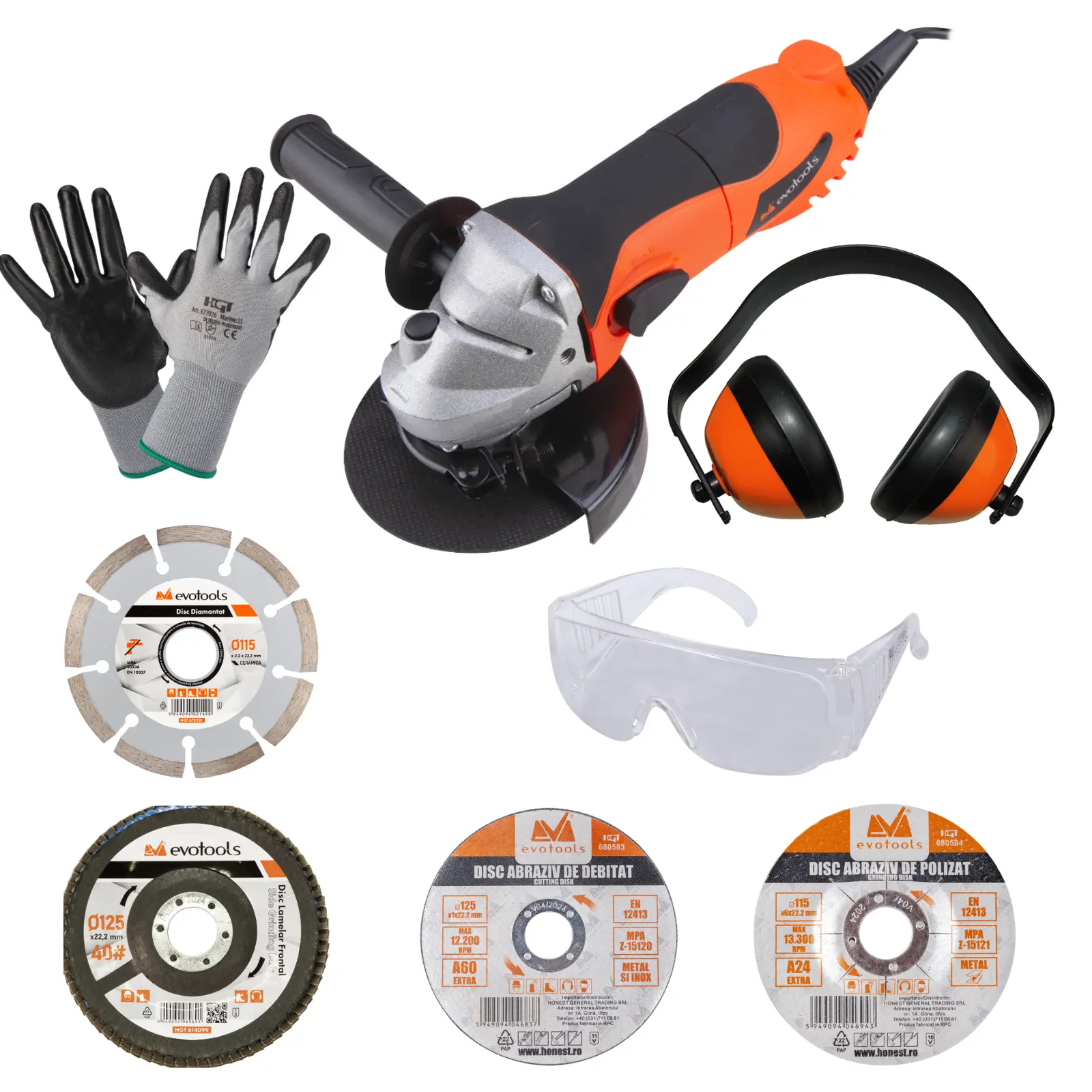 Scule - Pachet Polizor Unghiular AG 125 630W + Accesorii Complete