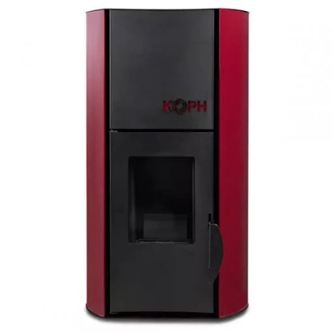 Pachet Termosemineu pe Peleti KOPH PM 12 kW, pentru 80 mp, Buncăr 12 Kg, Vas Expansiune și Pompă Incluse, Bordo + Accesorii [2]