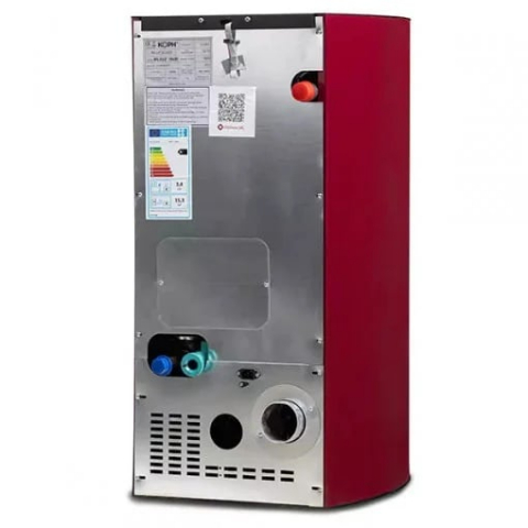 Pachet Termosemineu pe Peleti KOPH PM 12 kW, pentru 80 mp, Buncăr 12 Kg, Vas Expansiune și Pompă Incluse, Bordo + Accesorii [1]