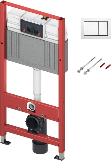 Cadre ingropate - Set de WC cu rezervor Base, inclusiv clapeta cu dubla actionare TECEbase alba, inaltime de instalare 1120 mm