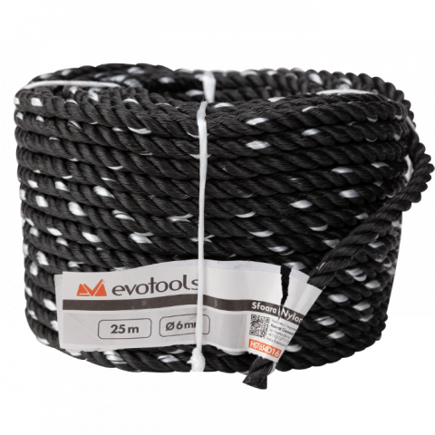 Accesorii - Sfoară Nylon 100% – 6 mm x 25 m | Rezistentă și durabilă