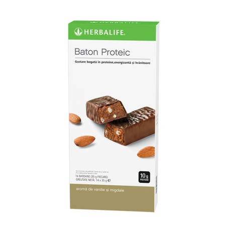Personalizarea proteinelor și gustări proteice - Batoane proteice Vanilie și migdale 14 batoane per cutie