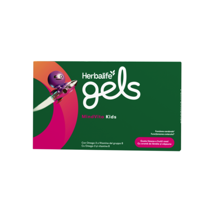 Suplimente alimentare pentru copii - Herbalife Gels MindVita Kids Aromă de lămâie și căpșune 30 de comprimate de gel masticabile