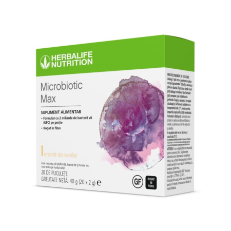 Nutriţia de Bază - Microbiotic Max Supliment alimentar cu aromă de vanilie - 20 pliculețe