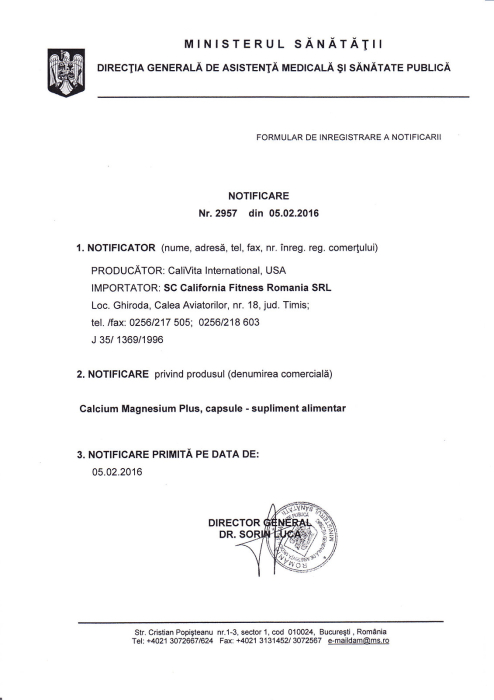 Calcium Magnesium Plus CaliVita 100 Caps | Sănătate Oase [2]