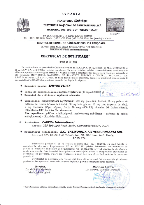 Immunvirex CaliVita 30 Caps | Quercetină, Zinc și D3 [3]
