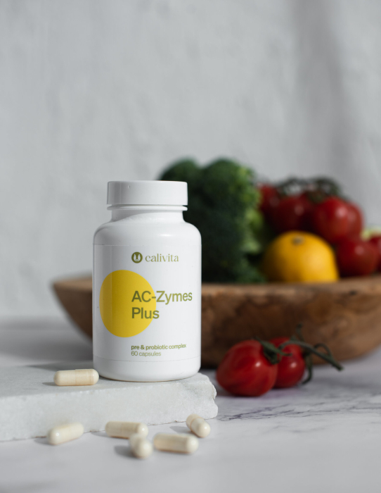 Complex Probiotice și Prebiotice AC-Zymes Plus CaliVita, 60 capsule [6]