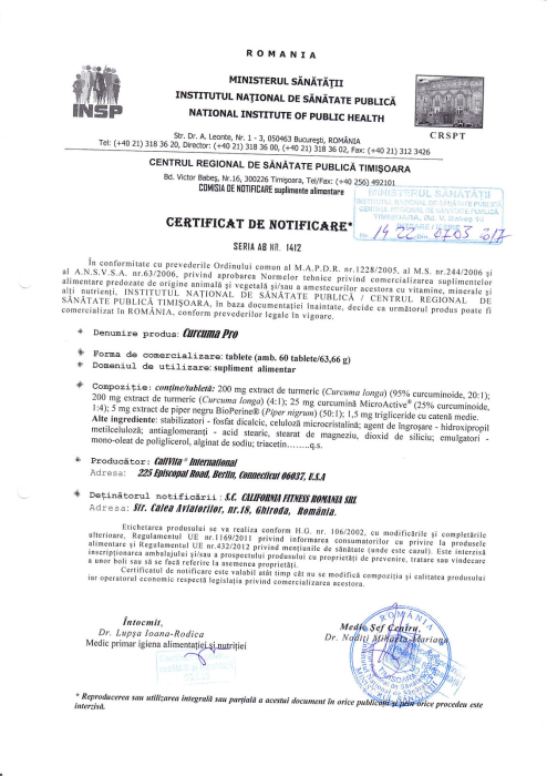 Curcuma Pro CaliVita 60 Tablete | Mobilitate Articulară [2]