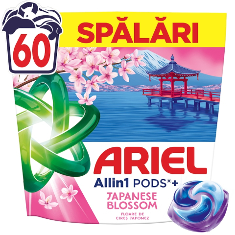 Detergent rufe - Detergent rufe automat Ariel Japanese Blossom, 60 spalari