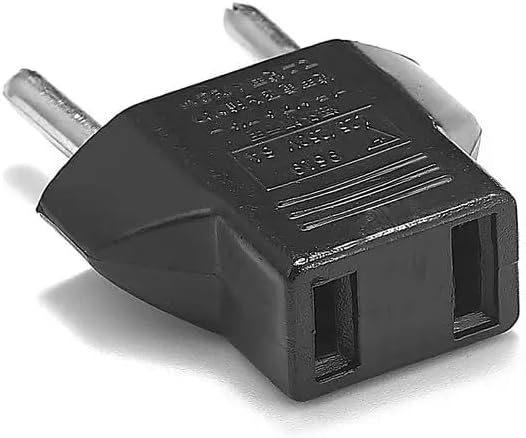 Adaptor priza US la EU, 2 pini, 6A, 125/250V, negru [2]