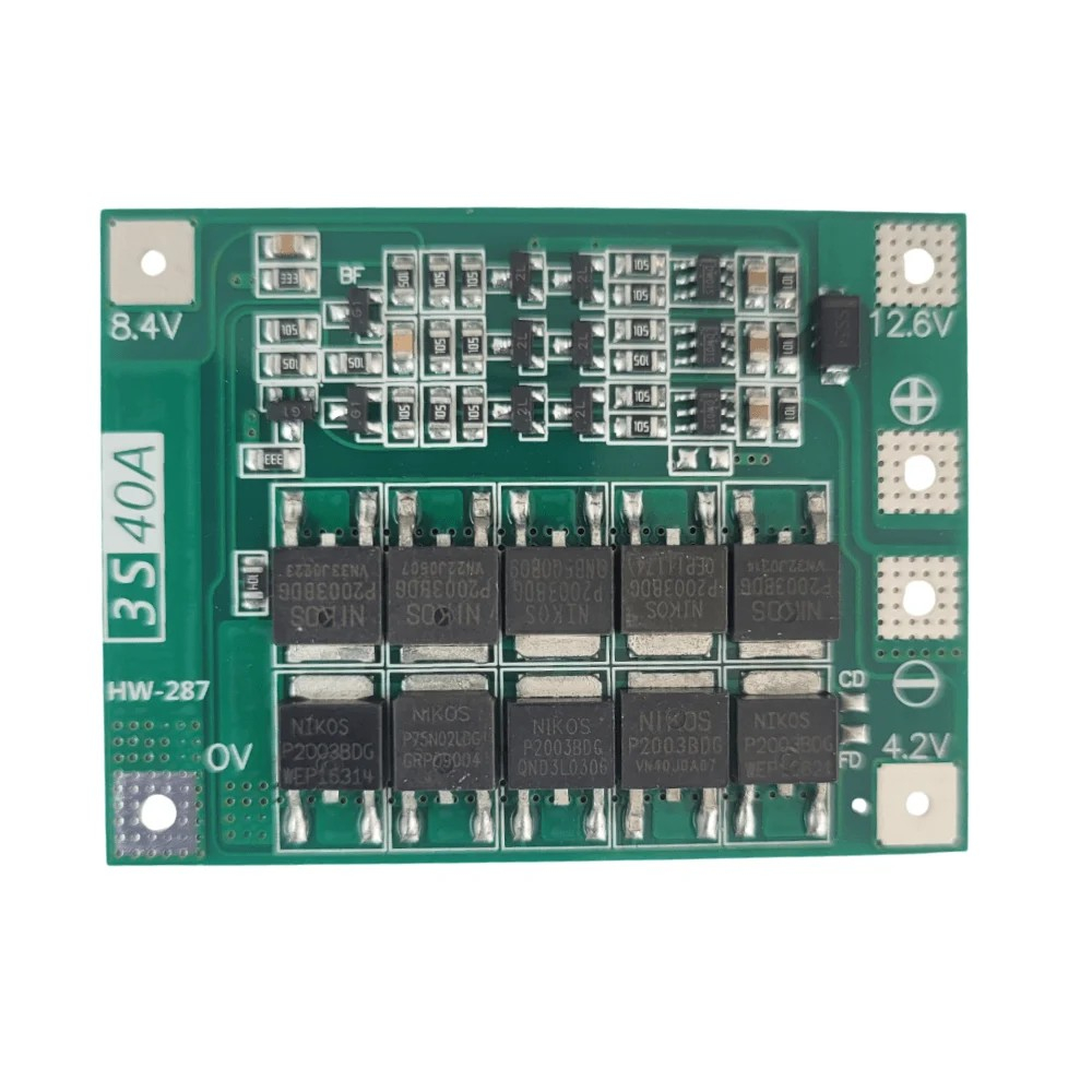 BMS 3S 40A Enhanced, fara balansare, pentru baterii Li-ion (12.6V) [4]