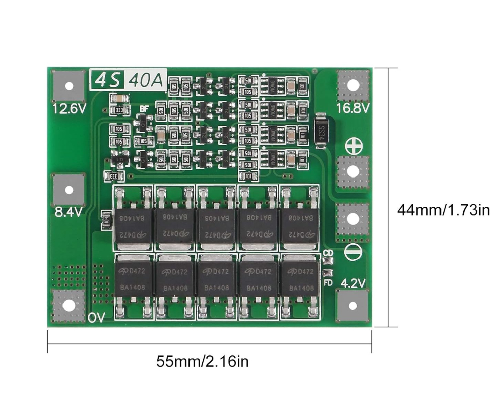 BMS 4S 40A Enhanced fara balansare pentru baterii Li-ion (16.8V) [4]