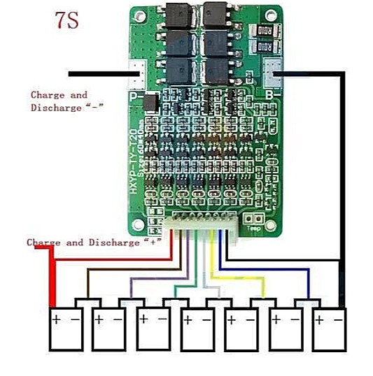 BMS 7S 15A HXYP-TY-T20 Protectie Echilibrare Si Incarcare Acumulatori Litiu 18650 [4]