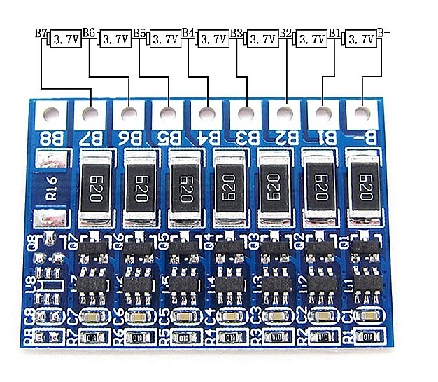 BMS echilibrare pt incarcare acumulator Litiu 7S 18650 balancer [2]