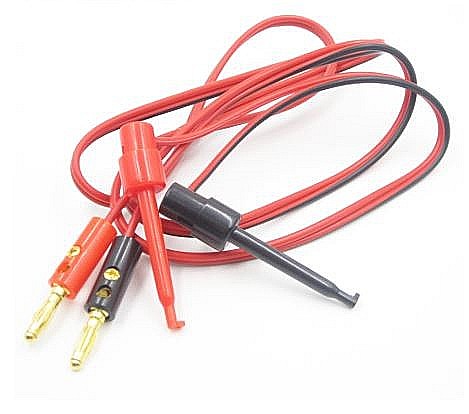 Set cabluri testare cu carlig la mufa banana tata, aurite, rosu si negru, 1m [4]