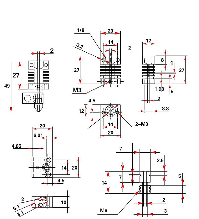Cap printare imprimanta 3D Creality CR-10 24V, duza 0.4mm [3]