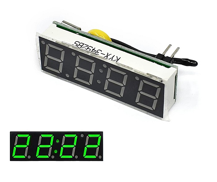 Ceas digital LED 3 in 1, cu voltmetru & termometru, DC 5V-30V [2]