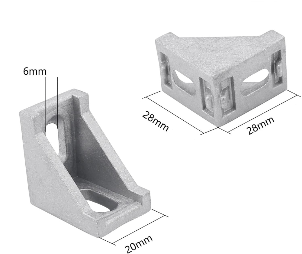 Coltar din aluminiu 2028, unghi drept, cu gaura alungita (set 2 buc.) [2]