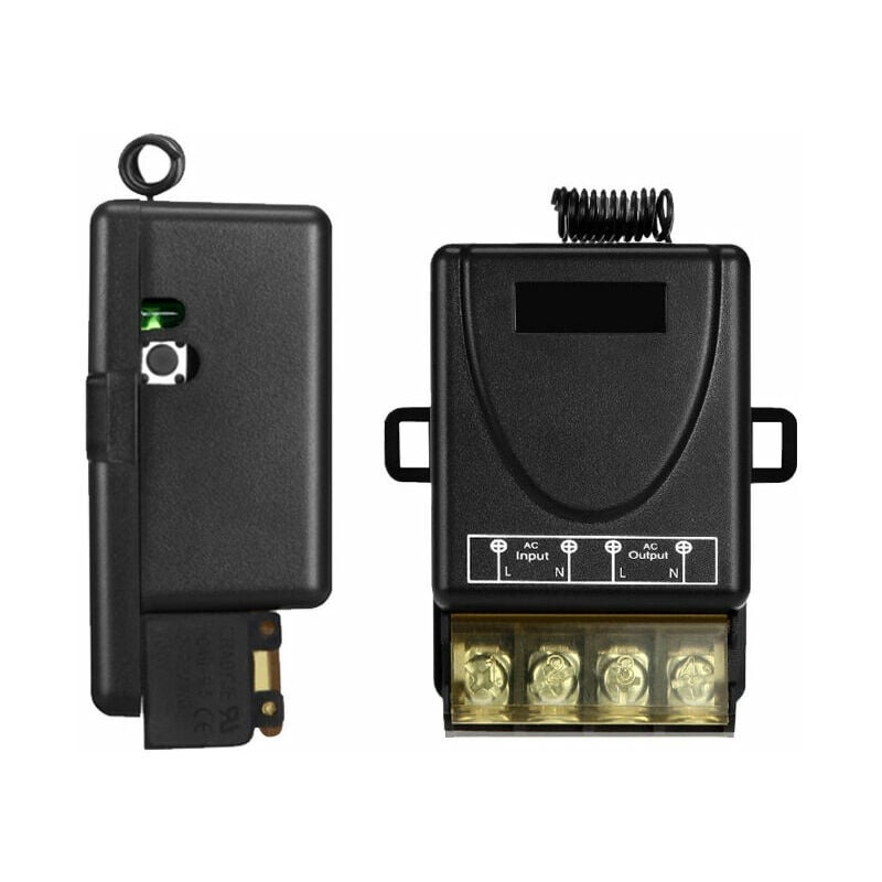 Comutator fara fir cu releu, 40A, 50m, set cu 2 telecomenzi, negru [3]