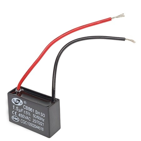Condensator CBB61 1.5uF 450VAC, 2 fire, cu prindere pe spate [4]