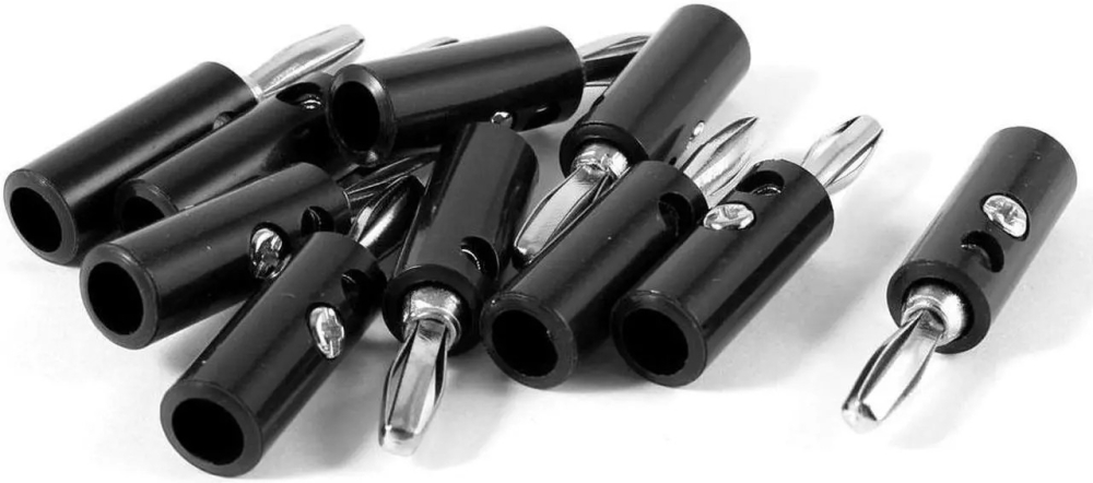 Conector banana tata 4mm, negru, 6A, 125V AC [2]