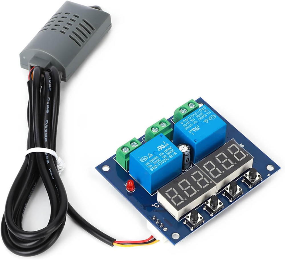 Controler digital temperatura si umiditate XH-M452, 12V, doua relee, senzor extern [2]