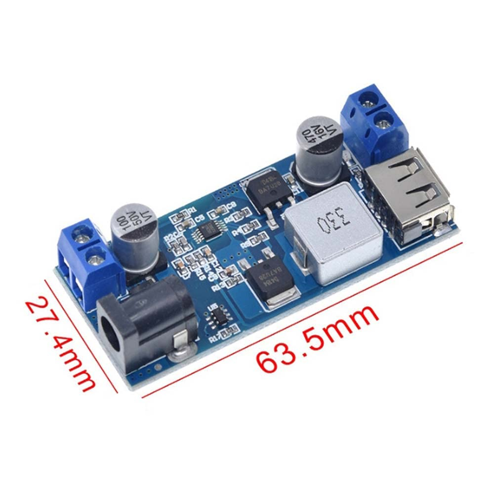 Convertor DC-DC step-down XY-3606, 9-36V la 5.2V, 5A, 25W, USB-A si borne​​​​​​​ [6]