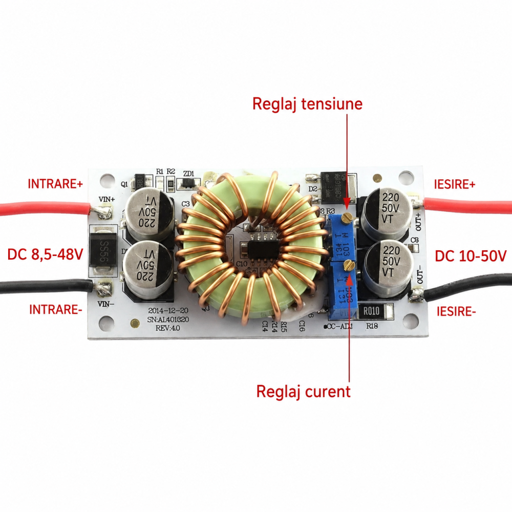 Convertor DC-DC step-up 250W, 8.5-48V la 10-50V ajustabil [3]