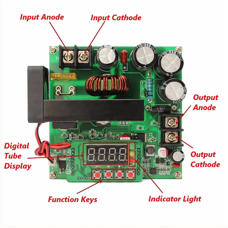 Convertor DC-DC step-up BST-900W, 8-60V la 10-120V, 15A, CC/CV, cu afisaj LED​​​​​​​ [8]