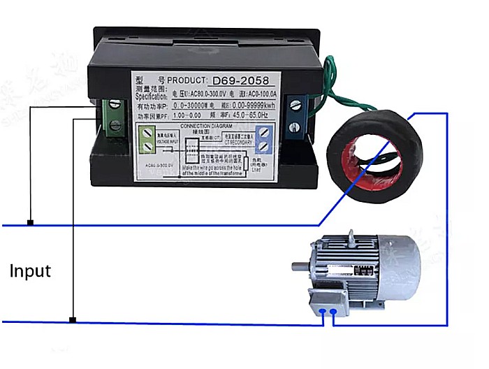 D69-2058 Monitoare consum energie electrică 100A, AC, LCD [2]