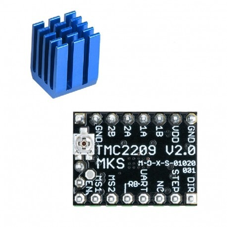 Driver motor pas cu pas TMC2209 V2.0 Makerbase MKS, 2.5A, UART, cu radiator​​​​​​​ [4]