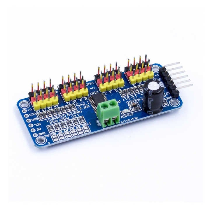 Driver PWM pentru servomotoare, 12-bit pe 16 canale, PCA9685, interfata I2C, Arduino [3]
