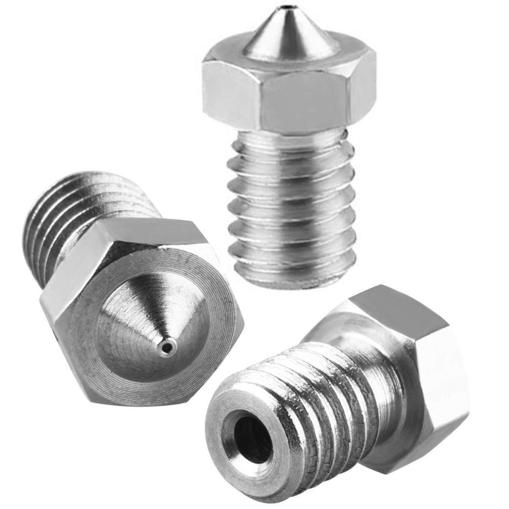 Duza imprimanta 3D V6, 0.3mm, filament 1.75mm, filet M6, hexagon 7mm, otel inoxidabil [3]