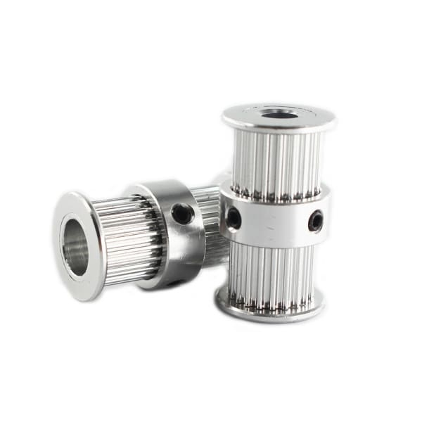 Fulie dintata dubla GT2, 20 dinti, alezaj 6.35mm, cu flanse, pentru curea 10mm [4]