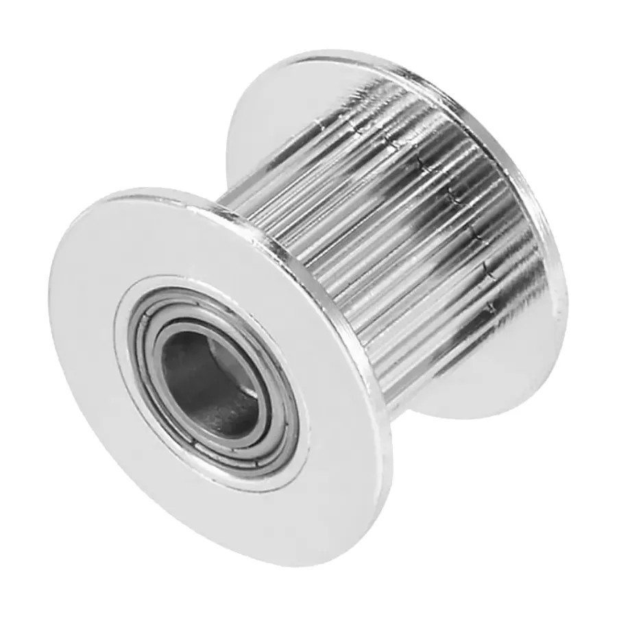Fulie dintata GT2 20 dinti, gaura 5mm, curea 10mm, cu rulment, aluminiu [2]