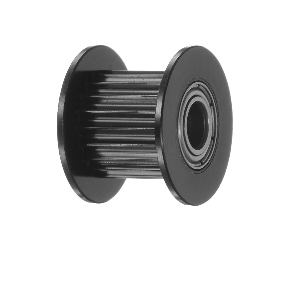 Fulie dintata GT2 cu rulment, 20 dinti, gaura 5mm, curea 10mm, aluminiu, negru [3]