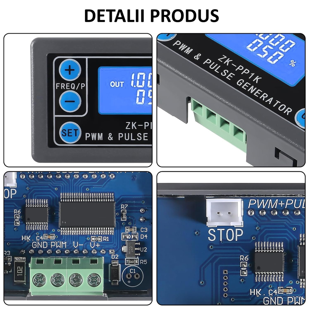 Generator semnal PWM ZK-PP1K 3.3-30V, 1Hz-150kHz, puls reglabil, afisaj LCD [2]