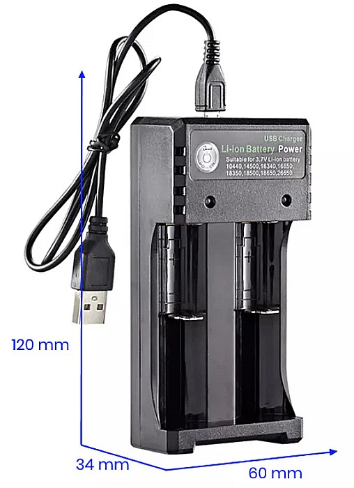 Incarcator USB cu 2 sloturi 3,7V 18650, 14500 baterie litiu-ion [2]