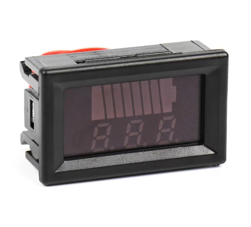 Indicator nivel baterie 24V cu voltmetru LED, pentru montaj in panou [2]