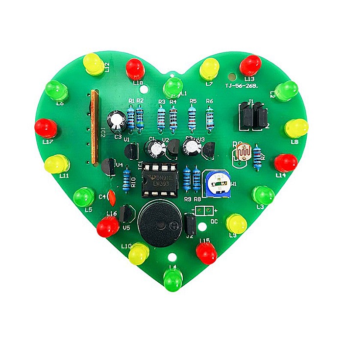 Kit DIY lumini DC 5V forma inima, cu suport baterii 3xAA [2]
