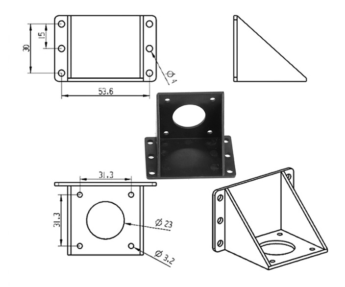 Kit extruder Titan E3D, 3:1, filament 1.75mm, cu suport NEMA 17 [9]